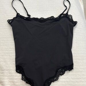 Skims Black Lace Trim Bodysuit